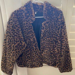 Free People Cheetah Bomber - Size S